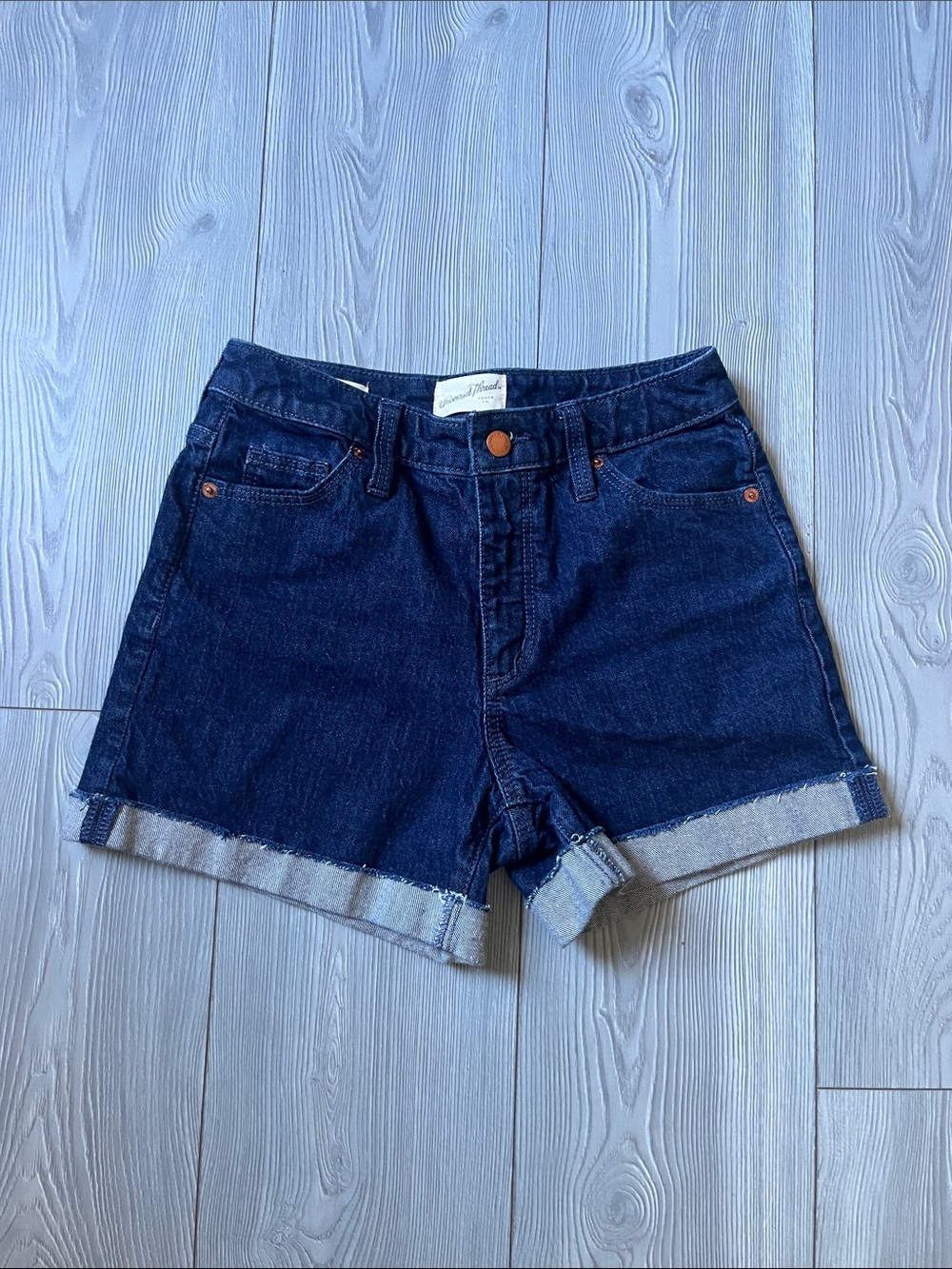 Universal Thread Dark Blue Denim Rolled Hem Shorts